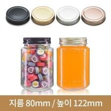 (스크류철캡)유리병 과일청병 과립490g(A) 70파이 40개