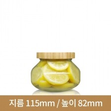 유리병 잼병 대광구유리병500g(A) 82파이 24개 [대나무우드마개]