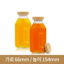 (대나무 우드마개)유리병 뉴트로 300ml 38파이(A)  40개