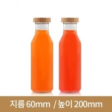 (대나무 우드마개) 유리병 우유병 신형음료380ml(A) 35본 38파이