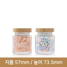 (대나무 우드마개)유리병 미니원형러그 100ml(A)46파이 105개