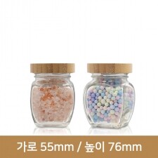 (대나무 우드마개)유리병 호박밀폐100ml(K) 46파이 105개