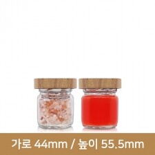 (대나무 우드마개)유리병 잼병 꿀병잼50g(A-W)100개 40파이