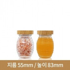 (대나무 우드마개)유리병 꿀병 벌꿀100ml 162개(40파이)